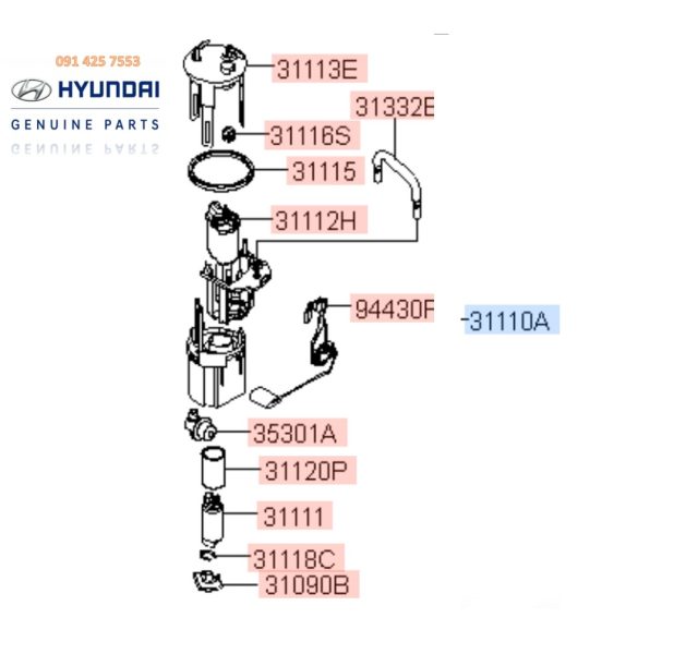 Bơm nhiên liệu xe SantaFe 2009 chính hãng
