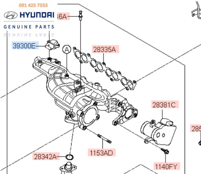 Cảm biến áp suất khí nạp cổ hút xe Tucson 2015 chính hãng
