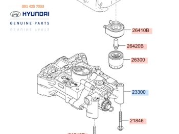 Bộ cân bằng trục cơ xe Santafe 2018 máy xăng 233002G401