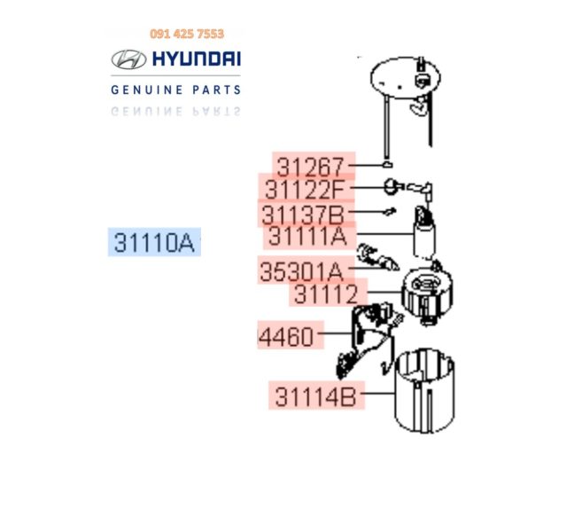 Cụm bơm nhiên liệu xe SantaFe 2015 chính hãng #311102W900