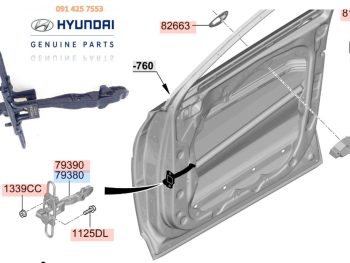 Dẫn hướng cửa trước xe SantaFe 2021 chính hãng# 76980S1001