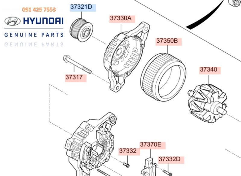 Pu ly máy phát xe Tucson chính hãng 373222F001