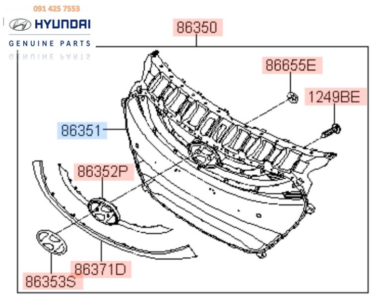 Ca lăng xe i30 chính hãng 86351A5010