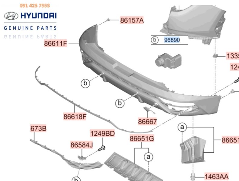 Cảm biến va chạm ba đờ xốc xe Tucson 2021 chính hãng 99310S1700