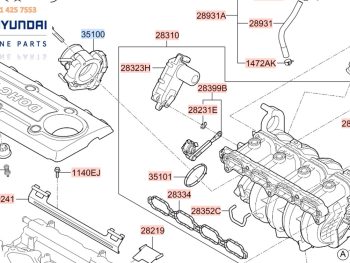 Thân Bướm Ga Xe SantaFe chính hãng 351002G600