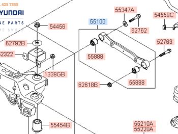 Thanh giằng ngang cầu sau xe SantaFe 2015 chính hãng 551002W500