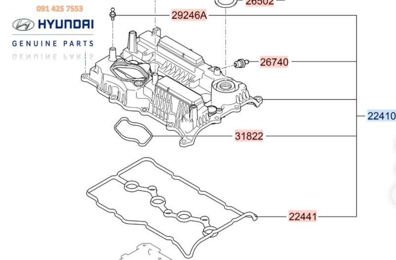 Năp Giàn Cam Xe SantaFe Chính Hãng 224002G100