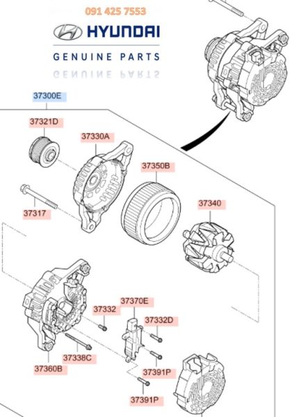 Máy Phát Điện Xe SantaFe Chính Hãng