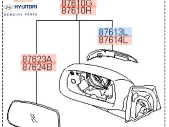 Xi Nhan Gương Chiếu Hậu Xe Tucson 2014 Chính Hãng